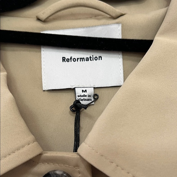Reformation Olive-Tan Trench Coat with Button Front - Picture 3 of 10